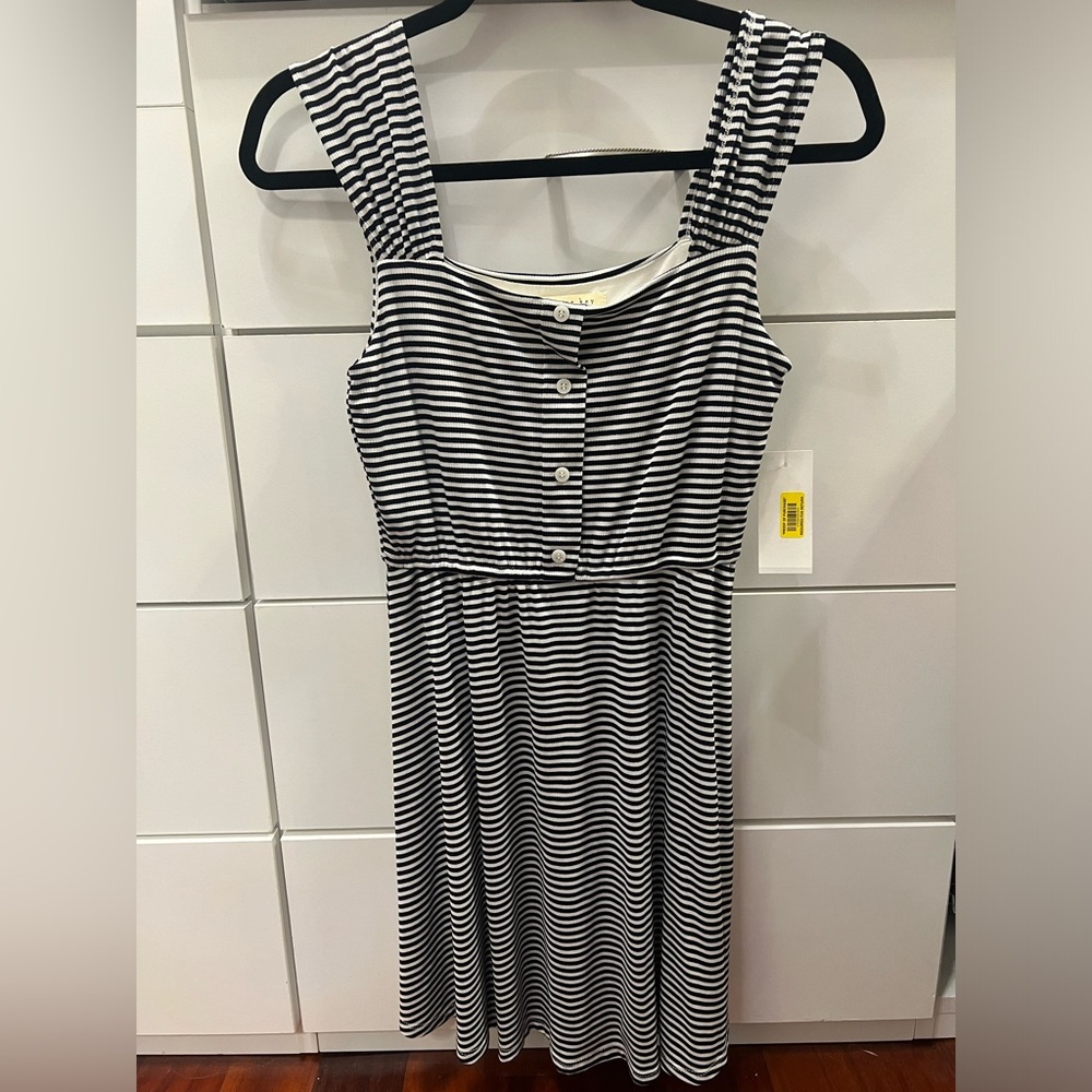 Copper Key Black and White Striped Top